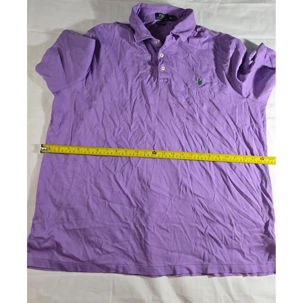 Polo Ralph Lauren Mens XXL Purple Pima Soft Touch Short Sleeve Polo Shirt Pony